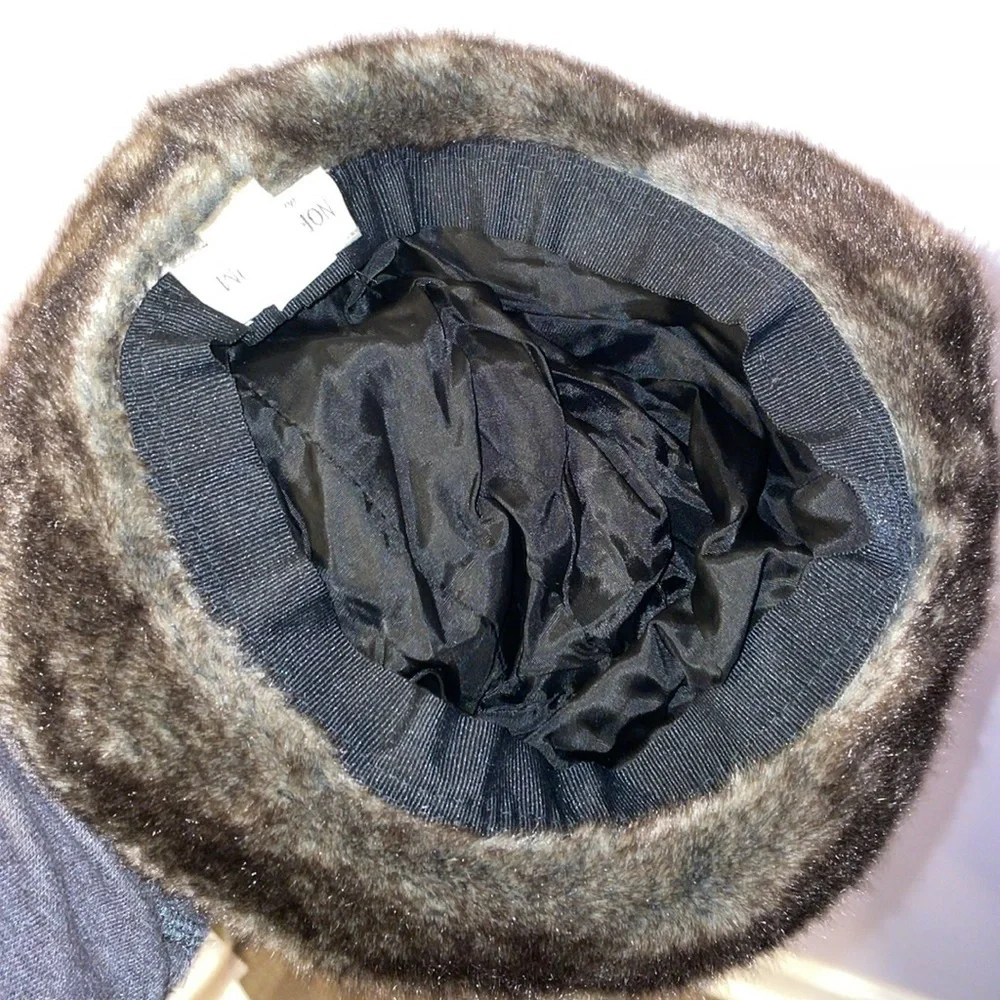 Nordstrom Vintage Made in Italy Puffer Faux Fur Bucket Hat OS